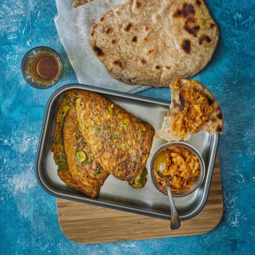 Romy Gill’s spicy omelette with paratha.