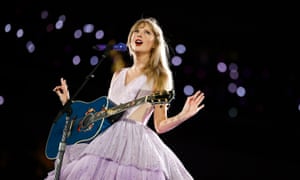 Taylor Swift performs as part of her Eras tour in Los Angeles.