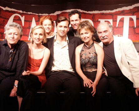 (front from left) Judi Connelli, Lisa McCune, Ian Stenlake, Rachael Beck, Szeps, (back) Nadine Garner and Tyler Coppin