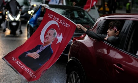 Supporters of the President Recep Tayyip Erdoğan celebrate on Sunday