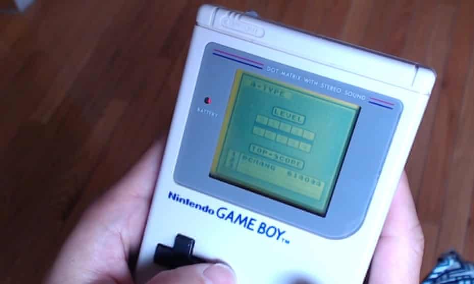 Rutherford Chang playing Tetris on the Game Boy