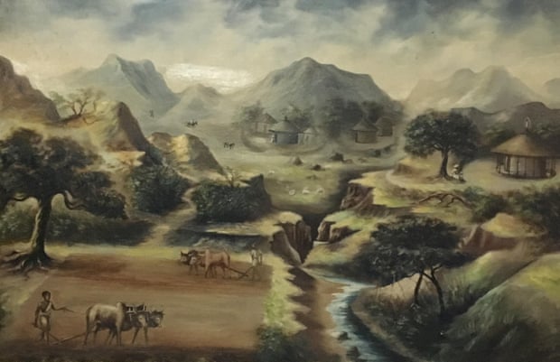 A painting from 1951 in Ethiopia’s National Museum shows erosion devouring arable land.