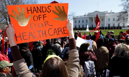 Healthcare demonstrators at the White House