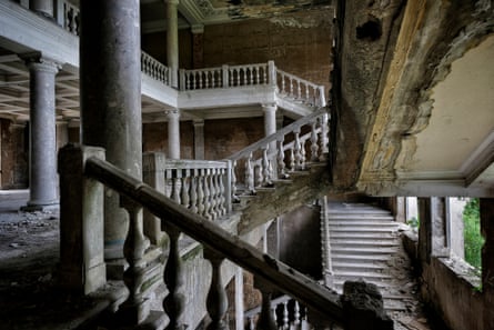 Crumbling grand staircases