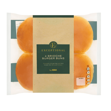 Asda Exceptional four brioche burger buns