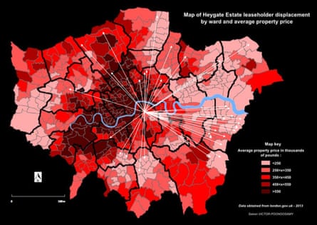 Heygate estate displacement map