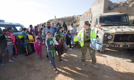 Boats containing a number of refugees have landed on the shore of RAF Akrotiri.