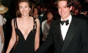 Liz Hurley famously stepped out in a revealing Versace evening dress that looked like it was held together with safety-pins at the premiere of Four Weddings and a Funeral with Hugh Grant, 1994.