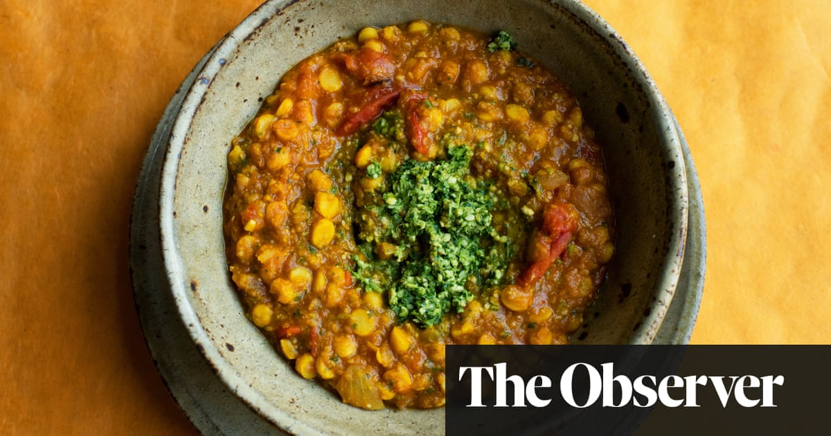 Nigel Slater’s recipe for split peas and coriander cream
