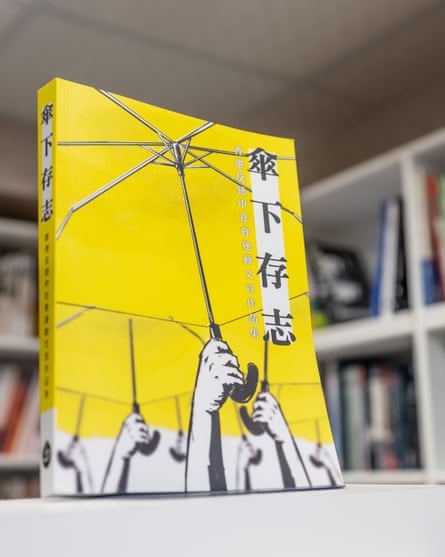 A book about the Umbrella Movement, Hong Kong’s 2014 protest, at Lam’s store.