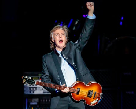 Sir Paul McCartney performs in in Tinley Park, Illinois, as part of his latest tour.