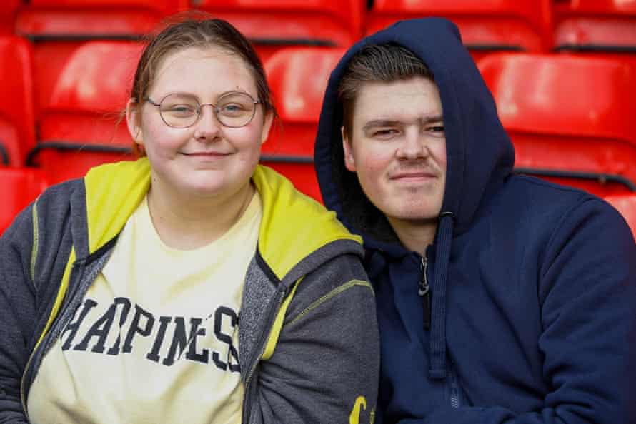 Derby University Sports journalism students Callum Burgess and Chloe Reynolds.