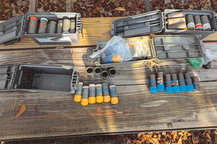 A stockpile of homemade explosives
