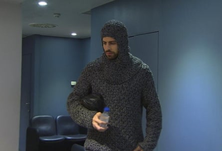 Gerard Piqué in his knight's outfit, 2014.