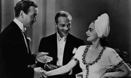 David Niven stars with Olivia De Havilland and Douglas Walton in the Samuel Goldwyn film Raffles, 1940.