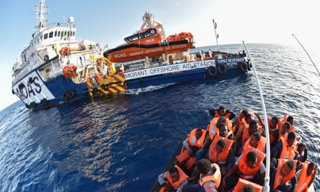 The Topaz Responder ship run by Maltese NGO Moas and the Italian Red Cross during 2016 a rescue operation in the Mediterranean