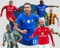 A composite of Liverpool's Rio Ngumoha, Chelsea's Morgan Rogers, Ipswich Town's Issa Diop, Hull City's Oli McBurnie, Manchester United's Bryan Mbeumo, Yoane Wissa of Newcastle United.