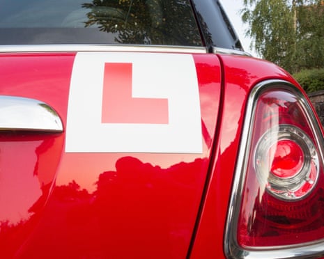 Learner driver in a car