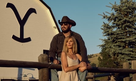 Cole Hauser as Rip Wheeler and Kelly Reilly as Beth Dutton in Yellowstone.