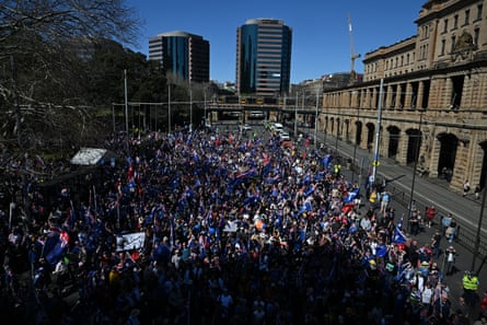 The March for Australia rally in Sydney on Sunday