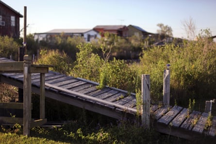 The disappearing bayou in Louisiana, where land is rapidly consumed by erosion from the Gulf of Mexico.