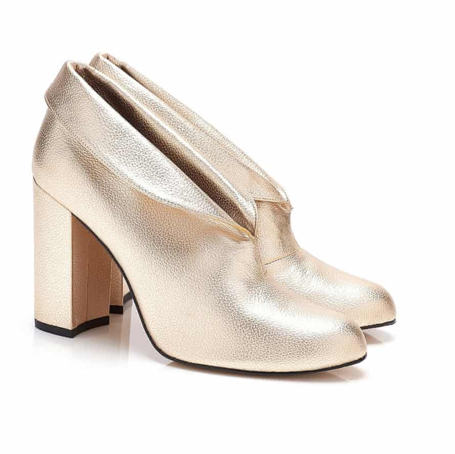 Electra gold faux leather ankle boots, £ 295.00 Beyond-skin.com
