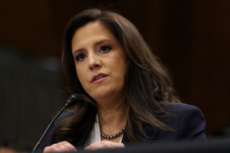 U.S. Rep. Elise Stefanik (R-NY), U.S. President Donald Trump’s nominee to be U.S. ambassador to the United Nations, testifies before a Senate Foreign Relations Committee confirmation hearing.