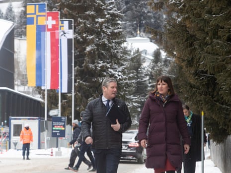 Keir Starmer and Rachel Reeves at the World Economic Forum in Davos today.