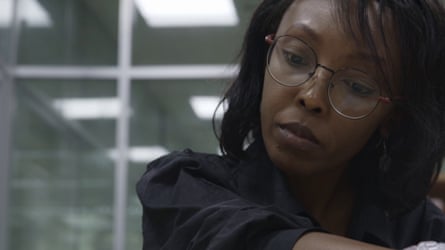A screen capture of Bea Wangondu in the Kikuyu Land film