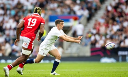 George Ford of England passes against Wales
