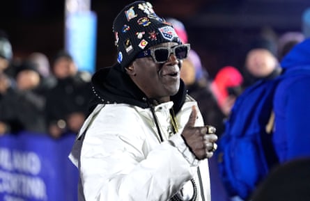 American rapper Flavor Flav at the 2026 Winter Olympics in Cortina this month