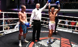 Sam Cox (right) gets the decision over Steven McGuire at York Hall in Bethnal Green during September last year.