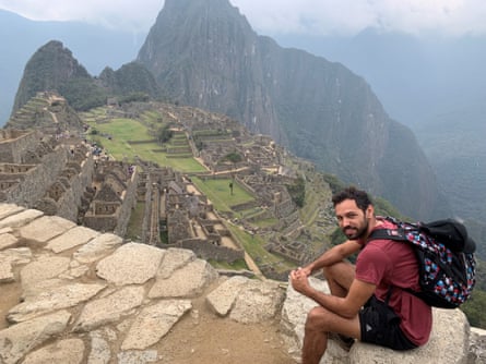 Michael Raymond overlooking Machu Picchu in Peru