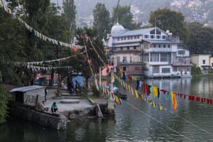 By the lake in the beautiful hill town of Nainital.