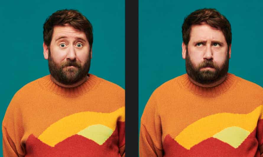 ‘I’m happy to be candid with you’: Jim Howick wears sunset orange knit by JW Anderson at matchesfashion.com.