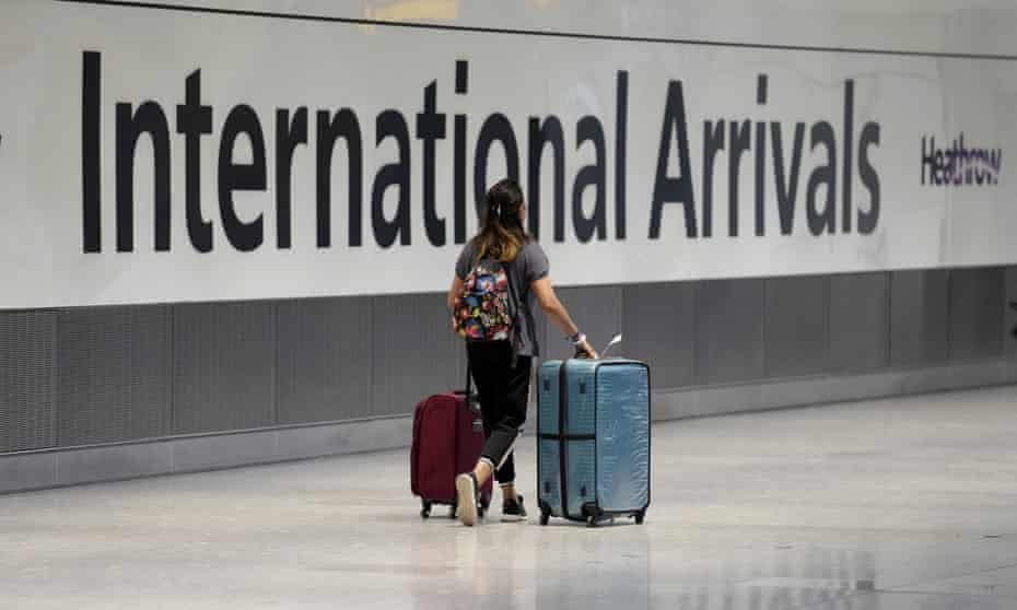 A passenger arrives into Heathrow airport.