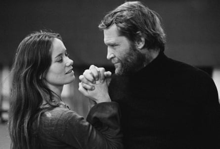 Estelle Kohler and Patrick Allen in the Royal Shakespeare Company production of The Island of the Mighty at the Aldwych theatre, London, 1972.