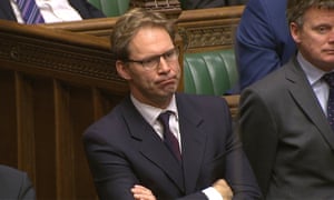 MP Tobias Ellwood listens to speeches in Parliament the morning after an attack in Westminster.