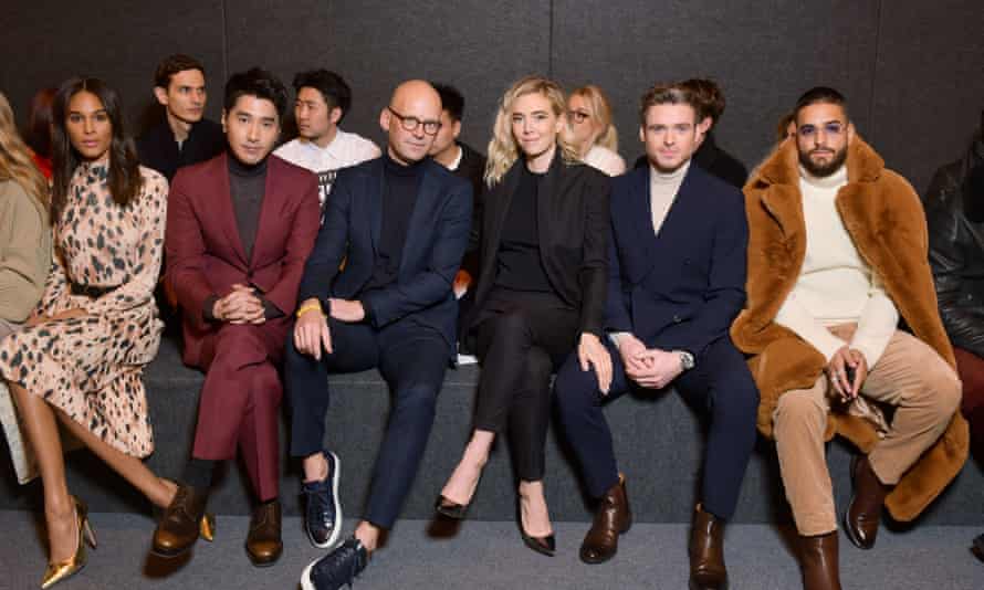 The front row at Marc Jacobs. From left to right: Carla Bruna, Mark Chao, Mark Langer, Vanessa Kirby, Richard Madden and Maluma.