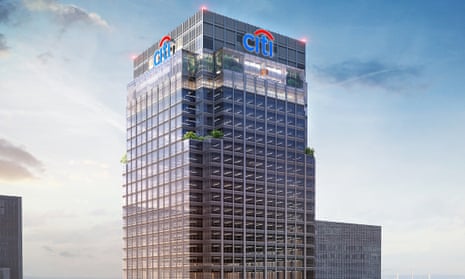 A conceptual illustration of Citigroup’s main tower in Canary Wharf, London.