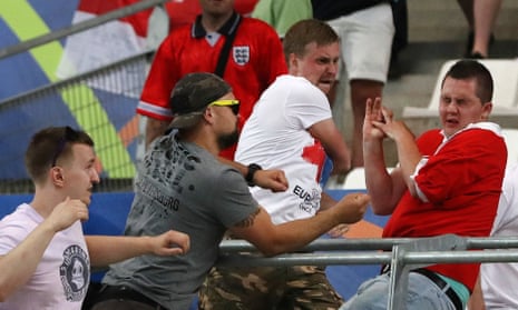 Russian fans attacking