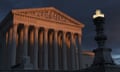 The US supreme court is seen at sunset in Washington. 