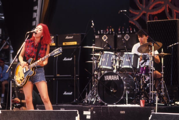Berenice on stage with Lush in New York in 1993.