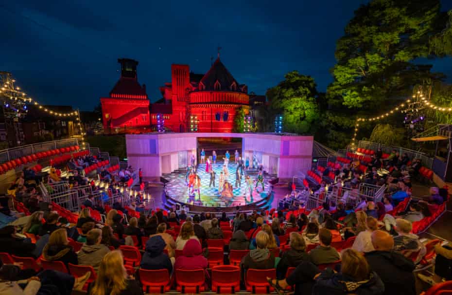 A scene from The Comedy of Errors by William Shakespeare at the RSC’s new Garden Theatre, Stratford-upon-Avon