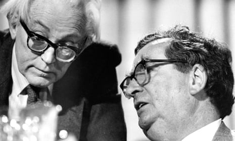 Michael Foot (left) and his deputy Denis Healey, Labour Party conference, Blackpool, 1982.