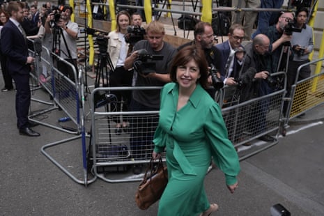 Education secretary Lucy Powell arriving in Downing Street.