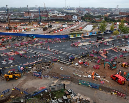 The HS2 construction site on Curzon Street in Birmingham, 1 October 2024.