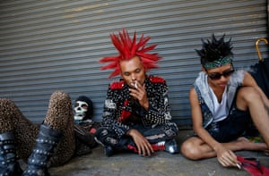 Punks take part in a gathering ahead of the Thingyan water festival.