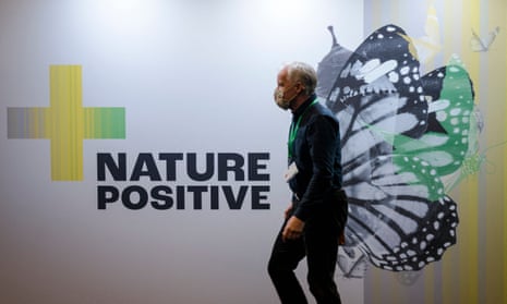 A Cop15 attendee. ‘Nature positive’ is a slogan generally associated with a monetary valuation of the natural world.