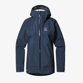 Haglöfs Front Proof women's waterproof jacket in navy blue.